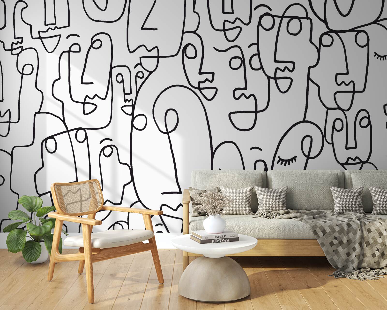 Papier peint les contours du visage féminin