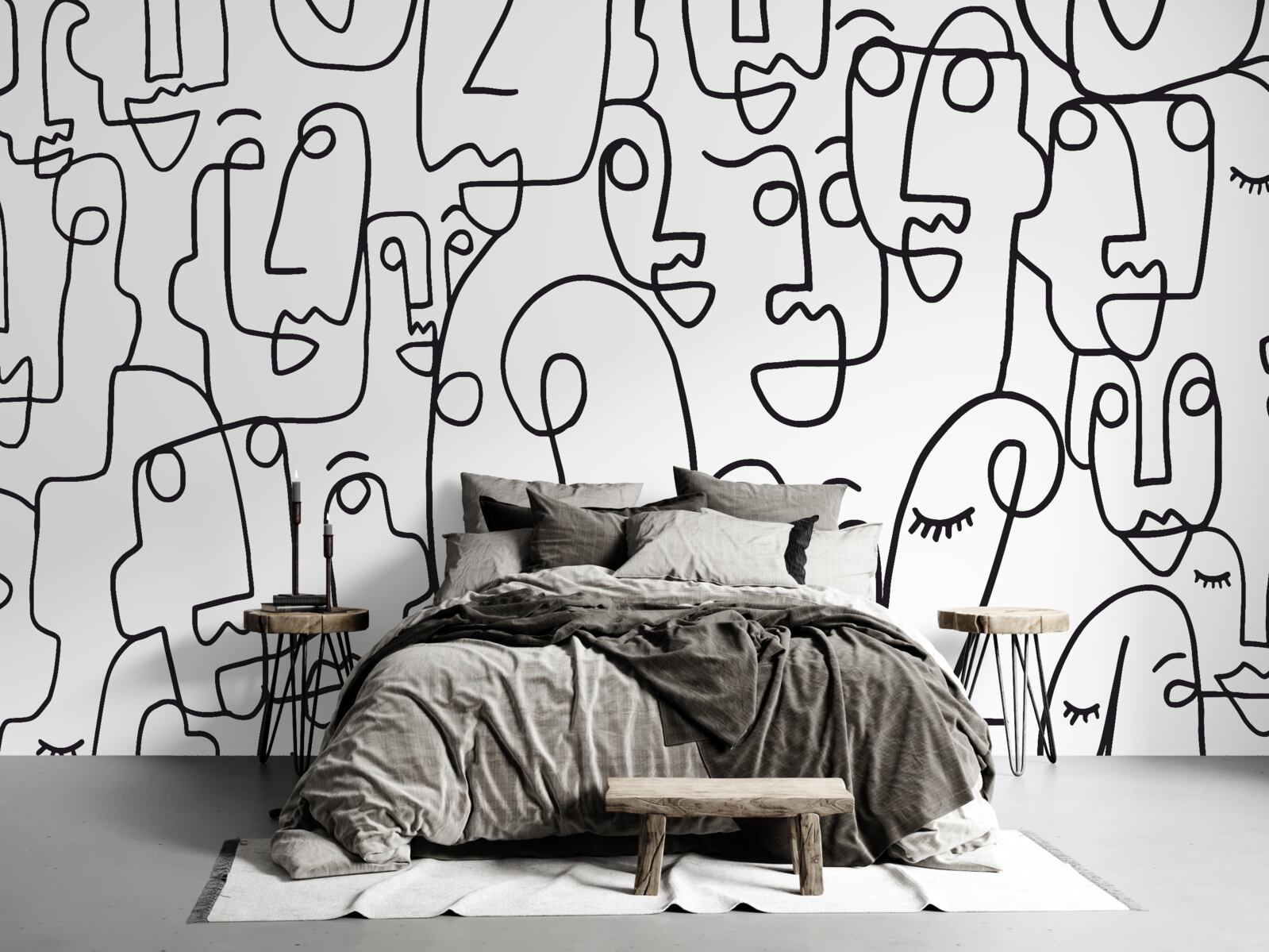 Papier peint les contours du visage féminin