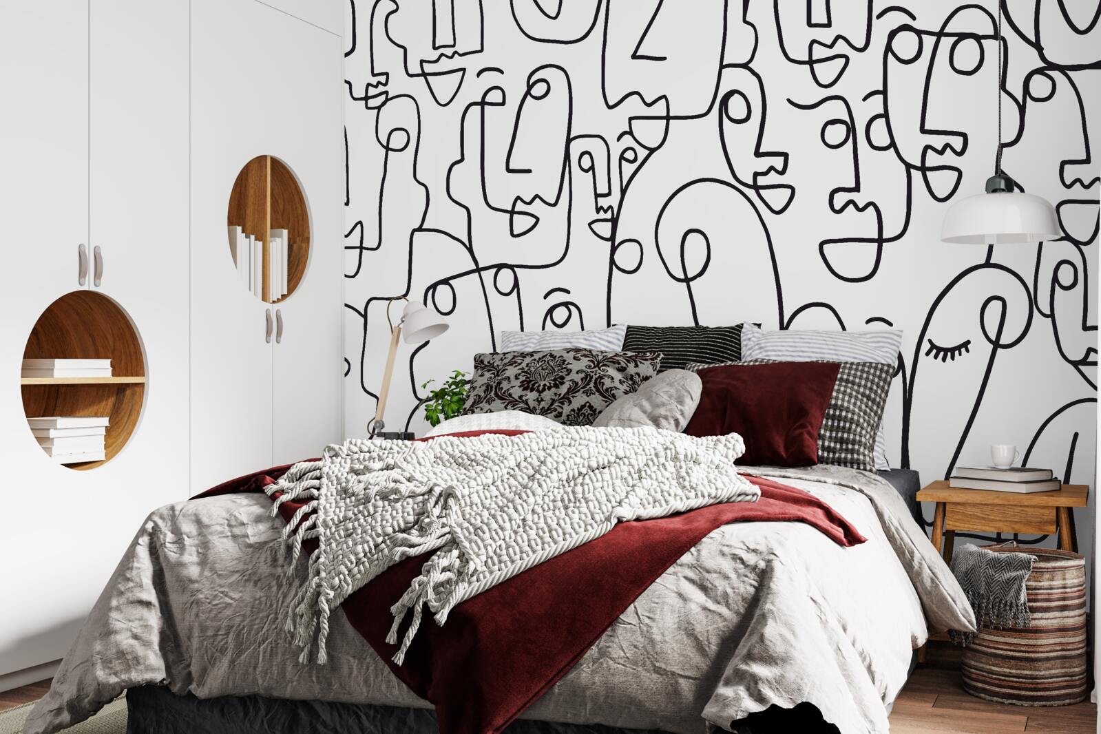 Papier peint les contours du visage féminin