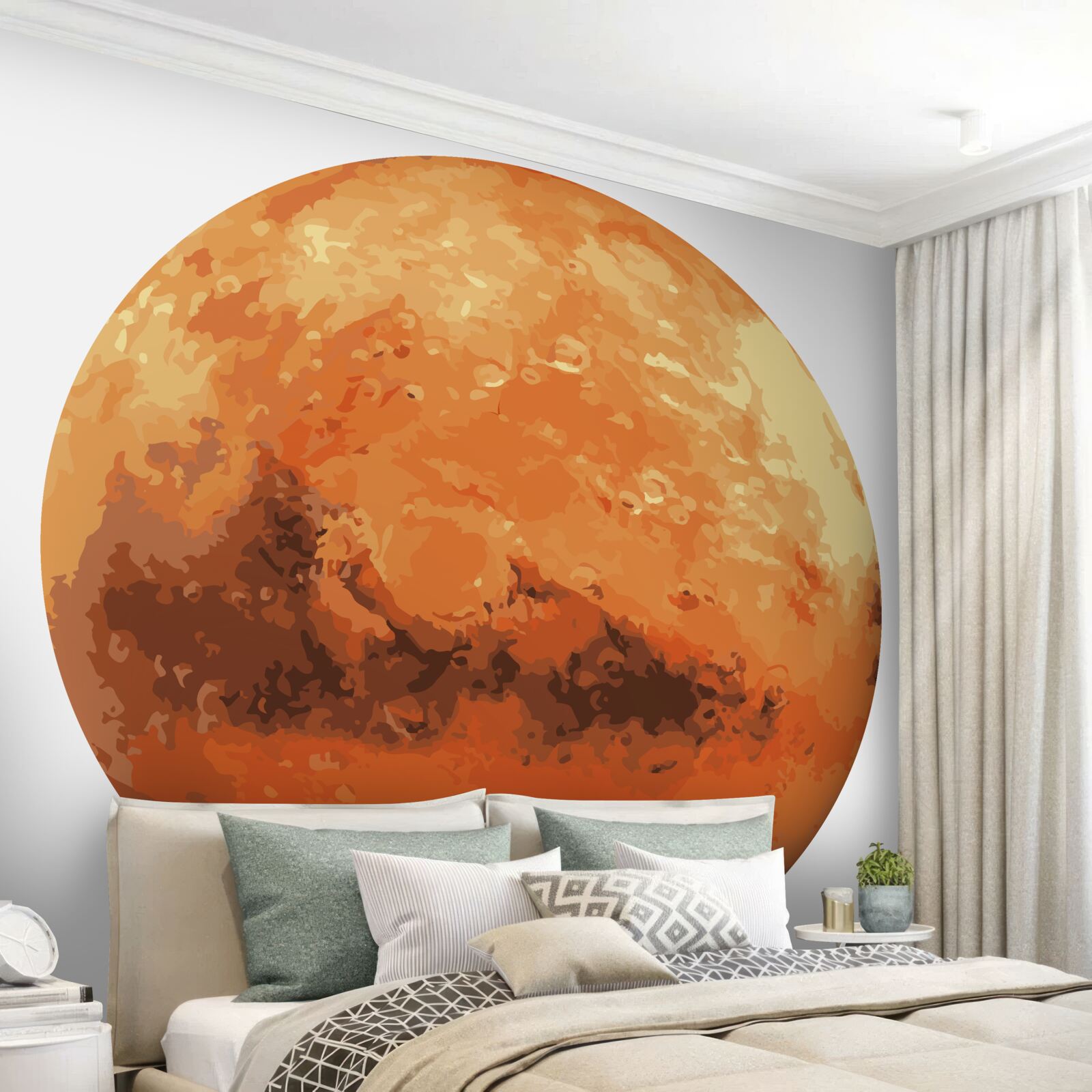 Papier peint la planète est rouge-jaune