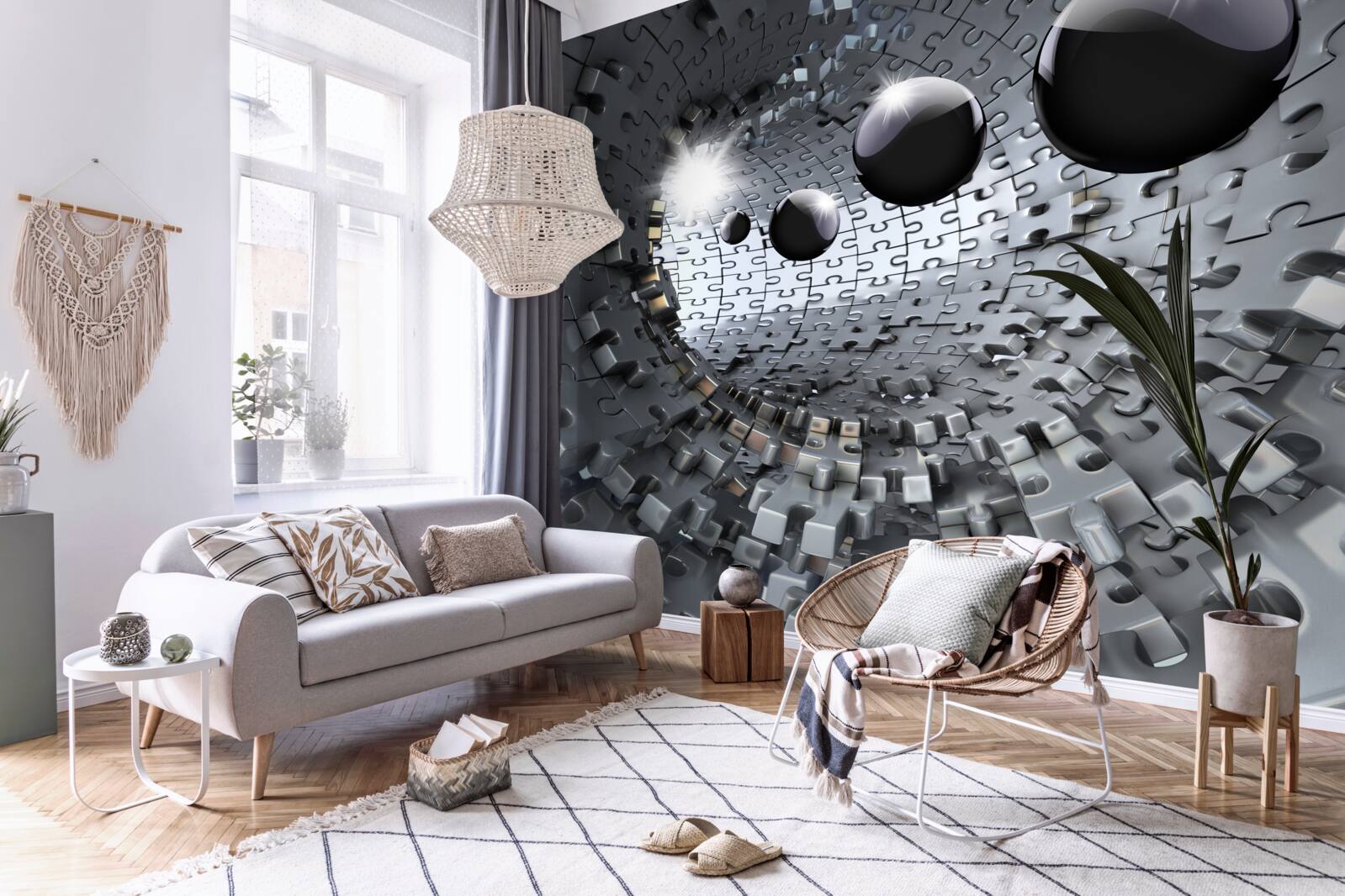 Papier peint les boules noires disparaissent à l'horizon