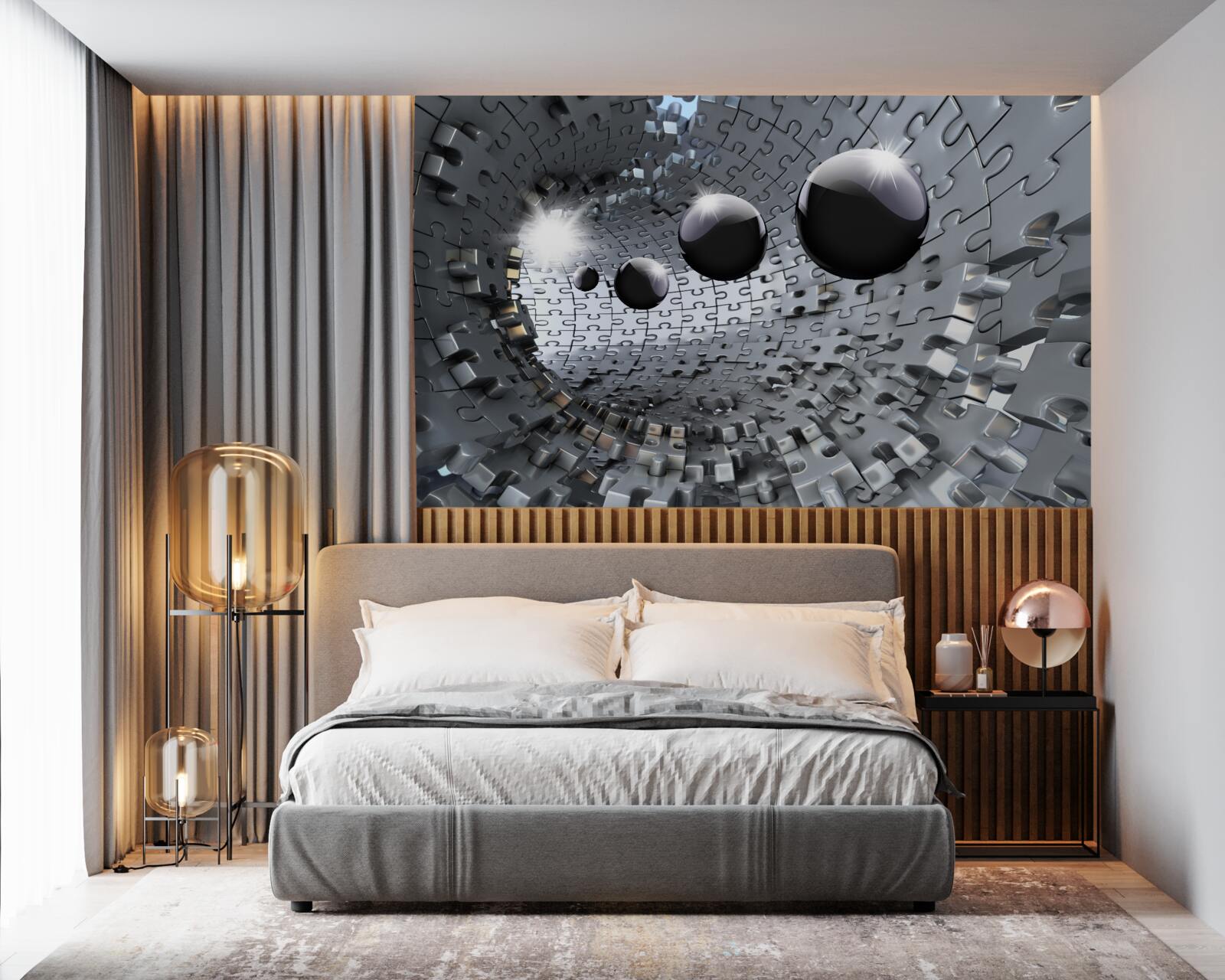 Papier peint les boules noires disparaissent à l'horizon