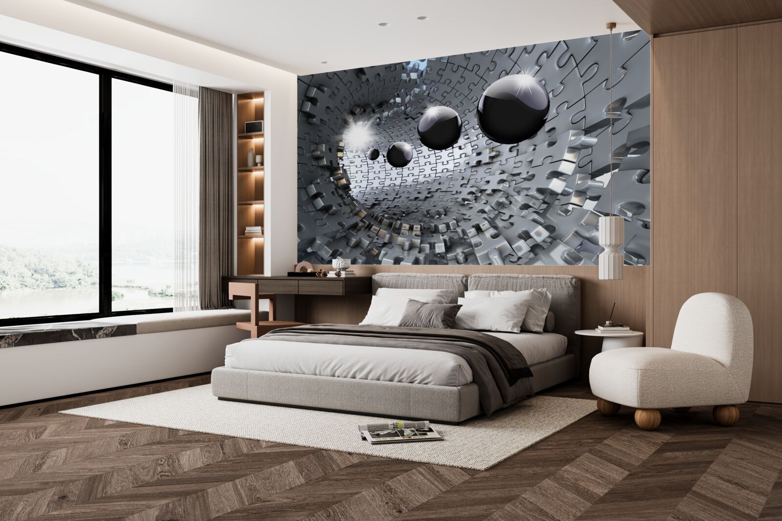 Papier peint les boules noires disparaissent à l'horizon