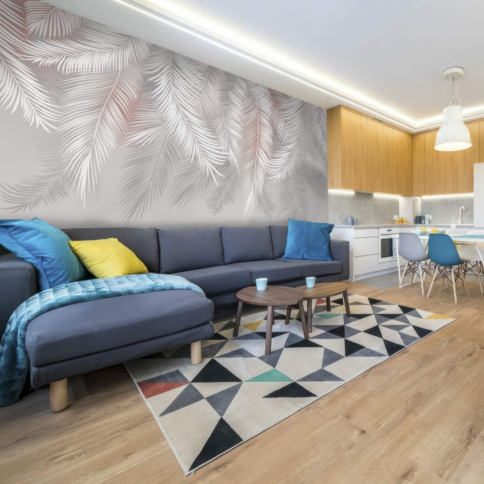 Papier peint feuilles blanches, croquantes et tendres