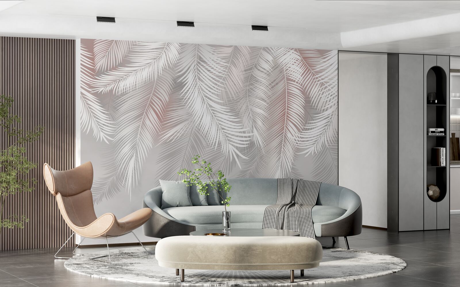 Papier peint feuilles blanches, croquantes et tendres