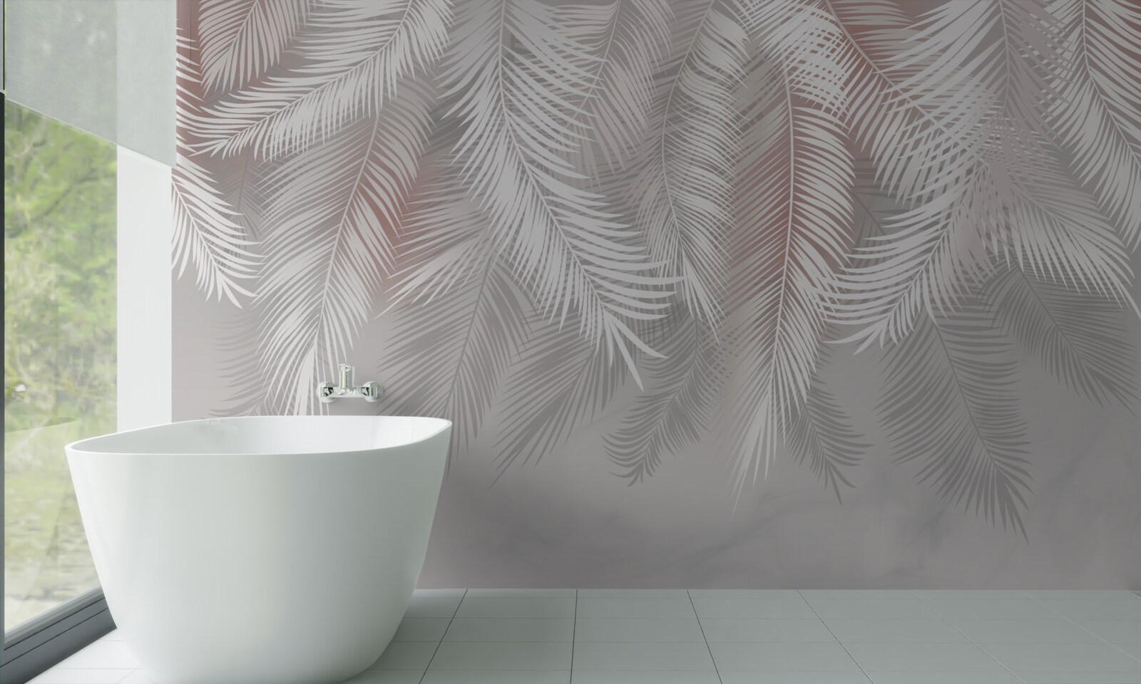 Papier peint feuilles blanches, croquantes et tendres