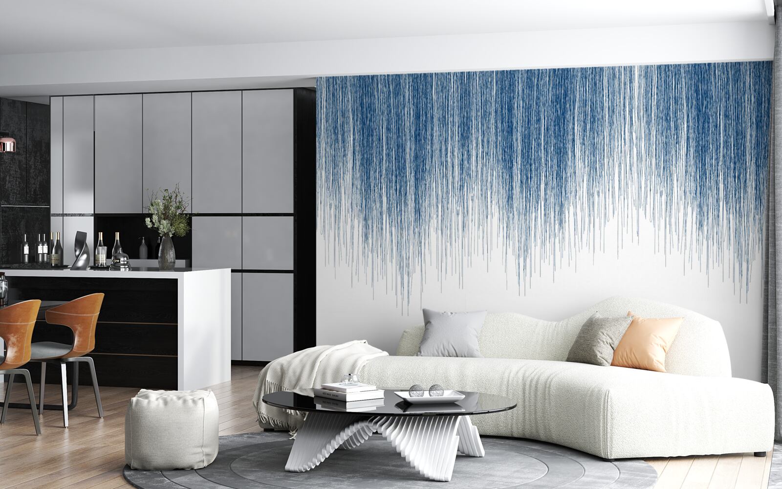 Papier peint léger bruit bleu