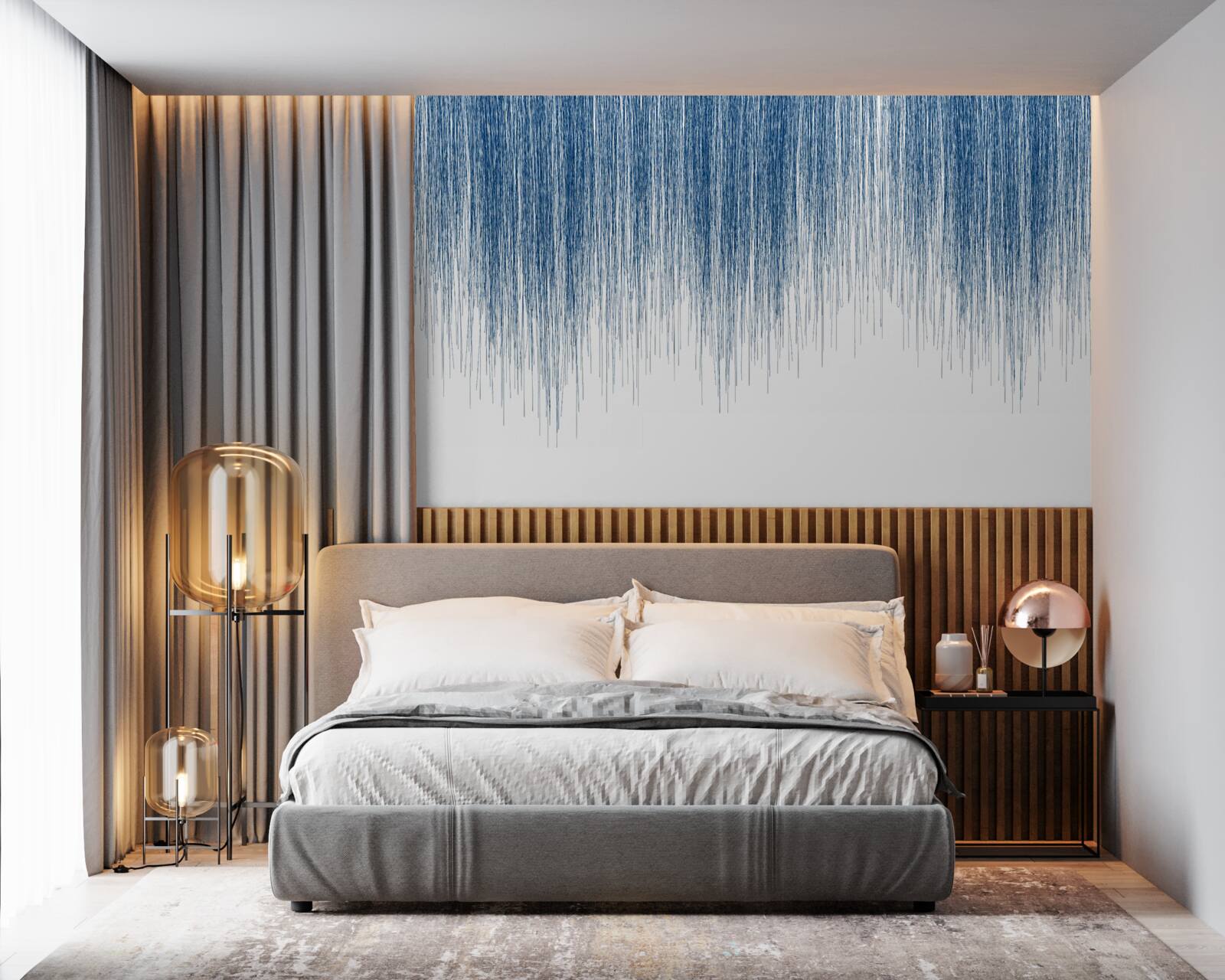 Papier peint léger bruit bleu