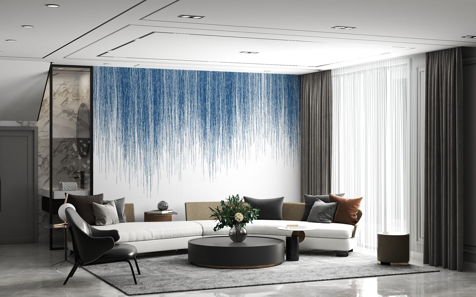 Papier peint léger bruit bleu