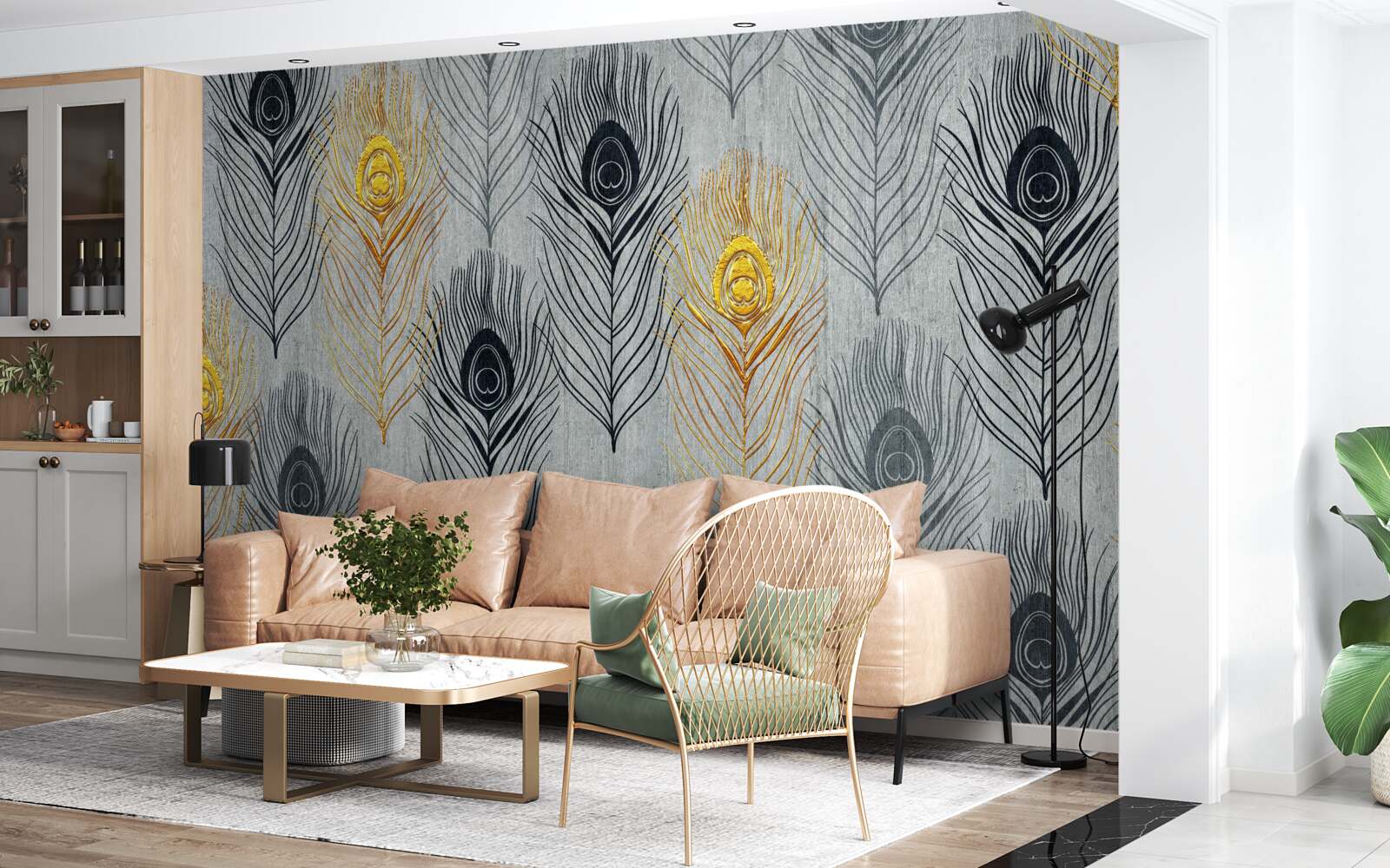 Papier peint plume de phénix