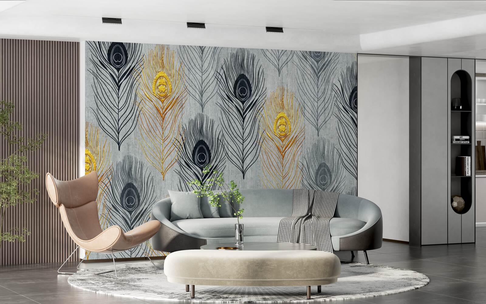 Papier peint plume de phénix