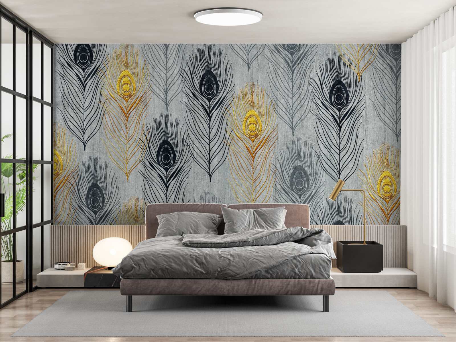 Papier peint plume de phénix