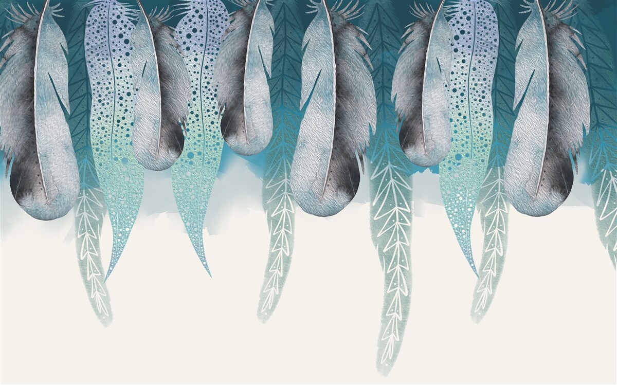 Papier peint fond abstrait avec image de plumes