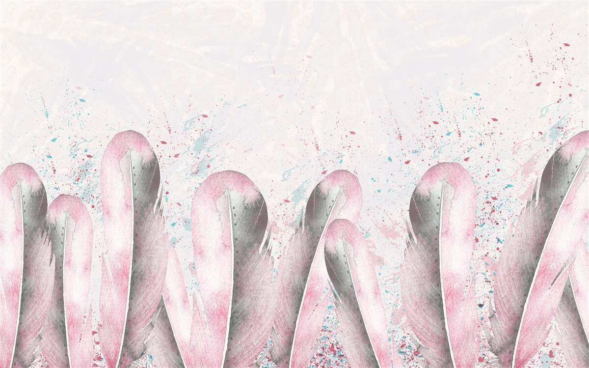 Papier peint la douceur des plumes roses