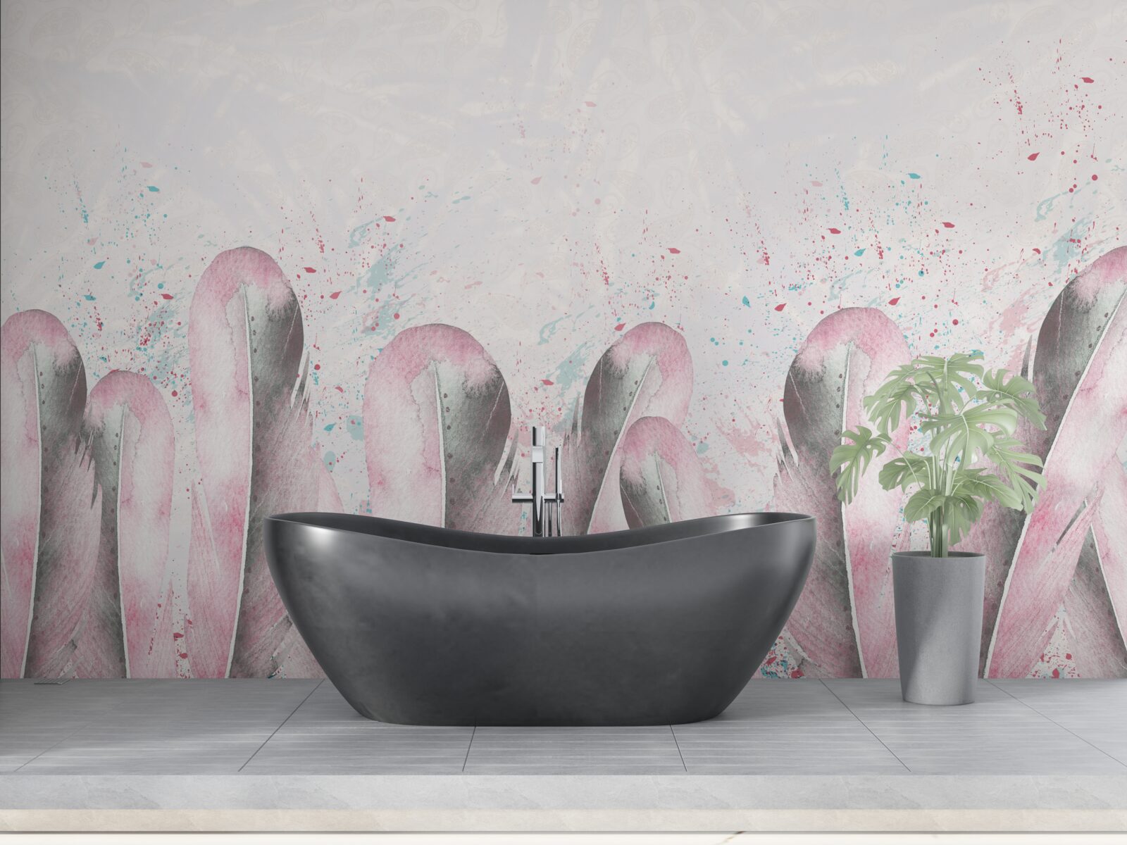 Papier peint la douceur des plumes roses