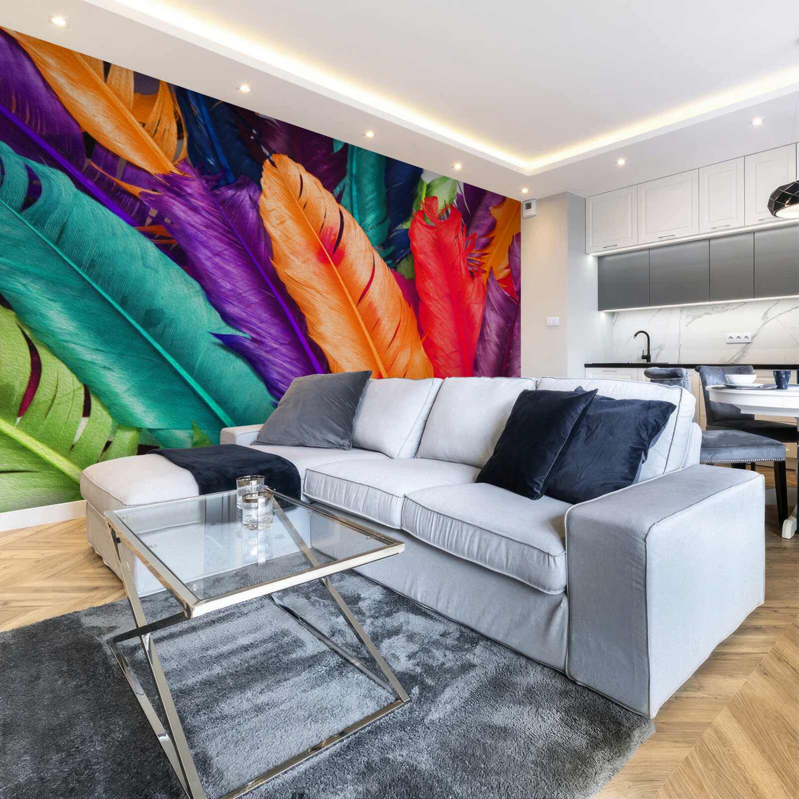 Papier peint plumes extrêmement riches et brillantes