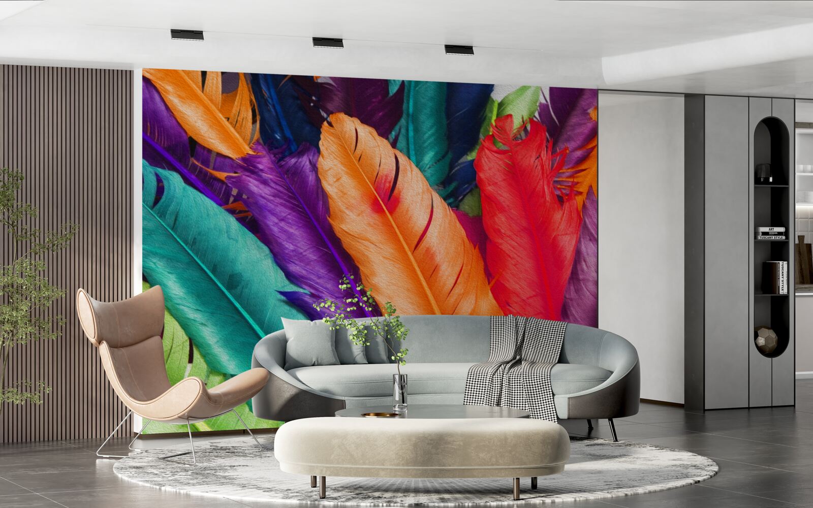 Papier peint plumes extrêmement riches et brillantes