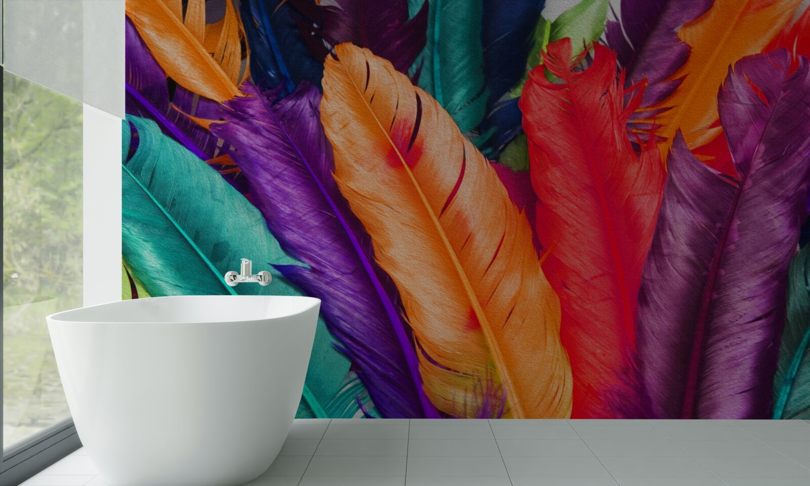 Papier peint plumes extrêmement riches et brillantes