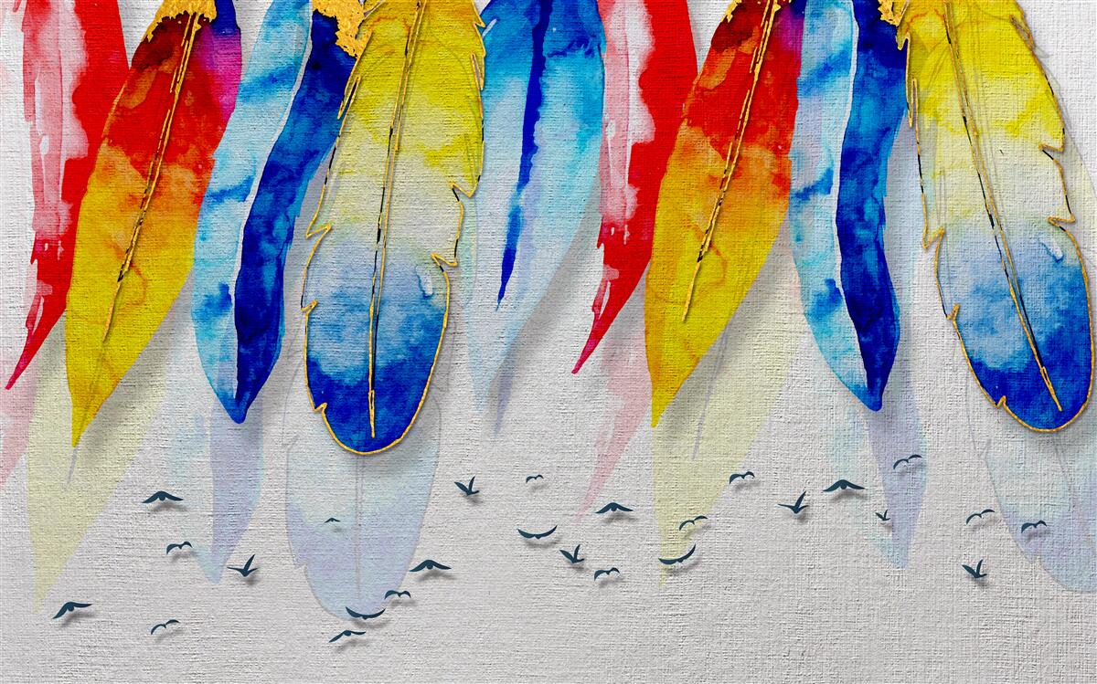 Papier peint stylos aquarelle style boho