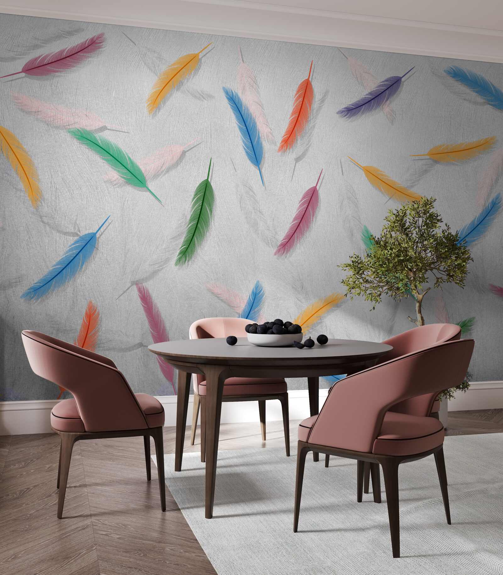 Papier peint stylos de couleur de même forme