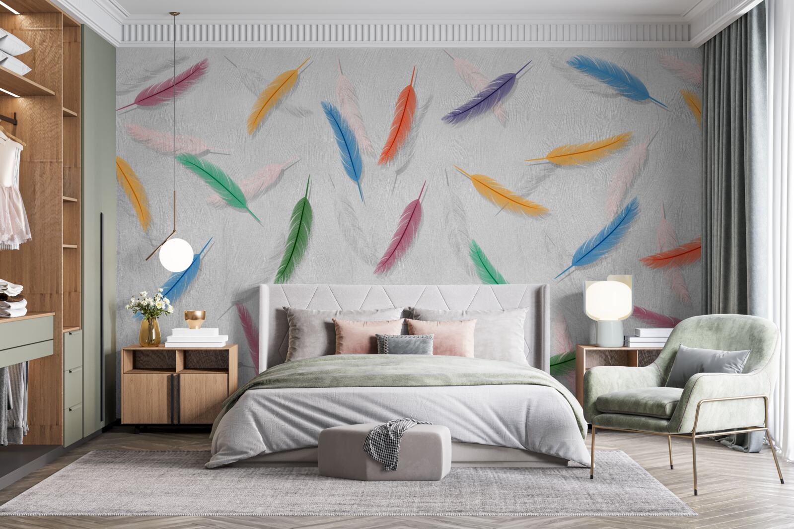 Papier peint stylos de couleur de même forme