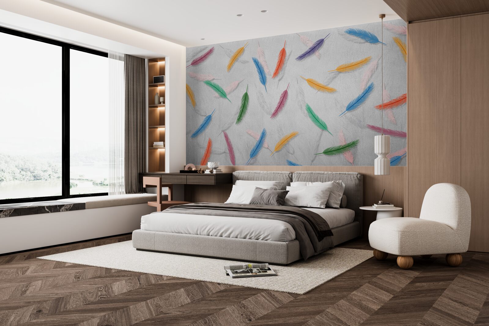 Papier peint stylos de couleur de même forme