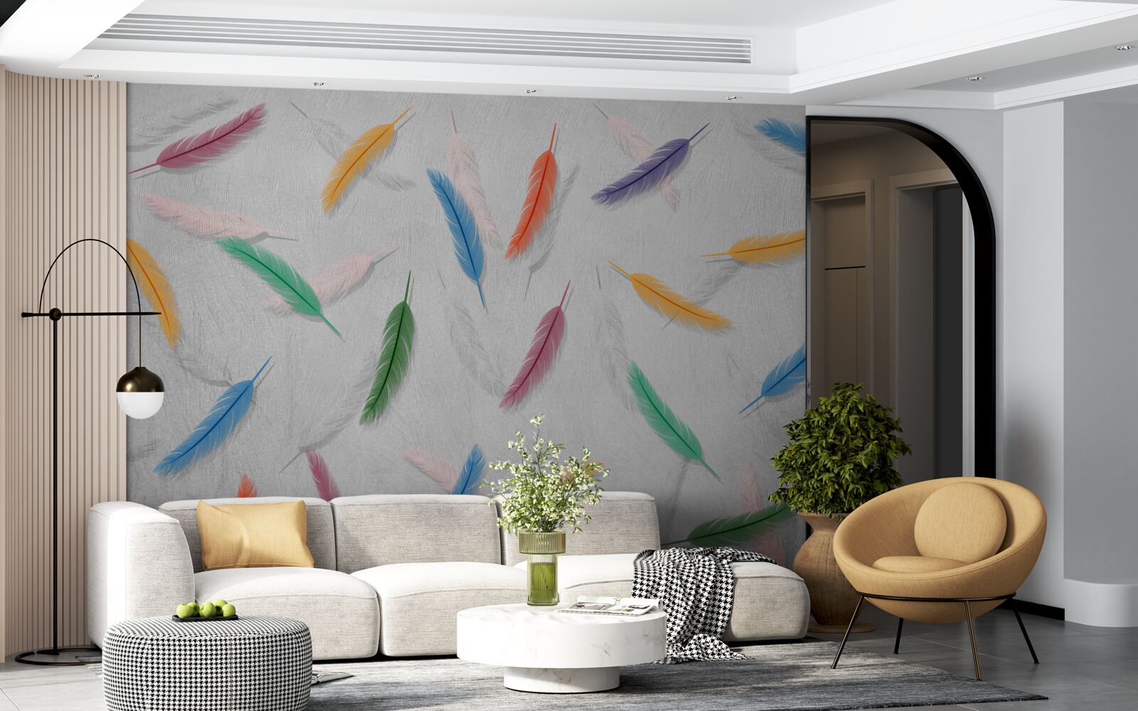 Papier peint stylos de couleur de même forme