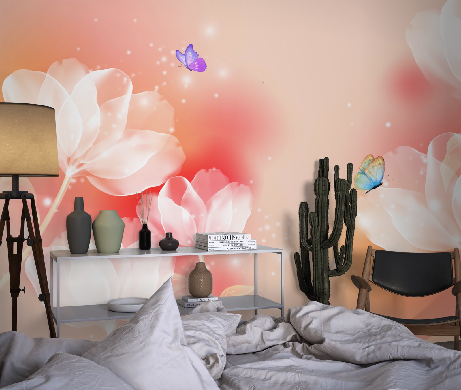 Papier peint tulipes avec transparence