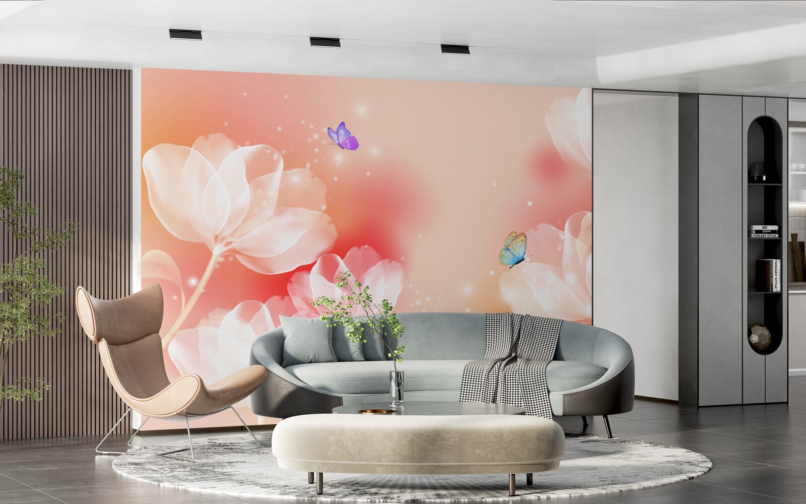 Papier peint tulipes avec transparence