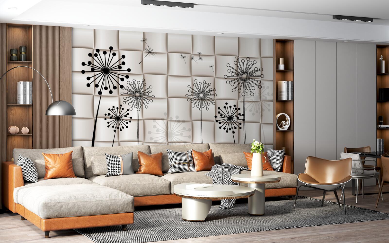 Papier peint des mille-pattes et des petits oiseaux inhabituels