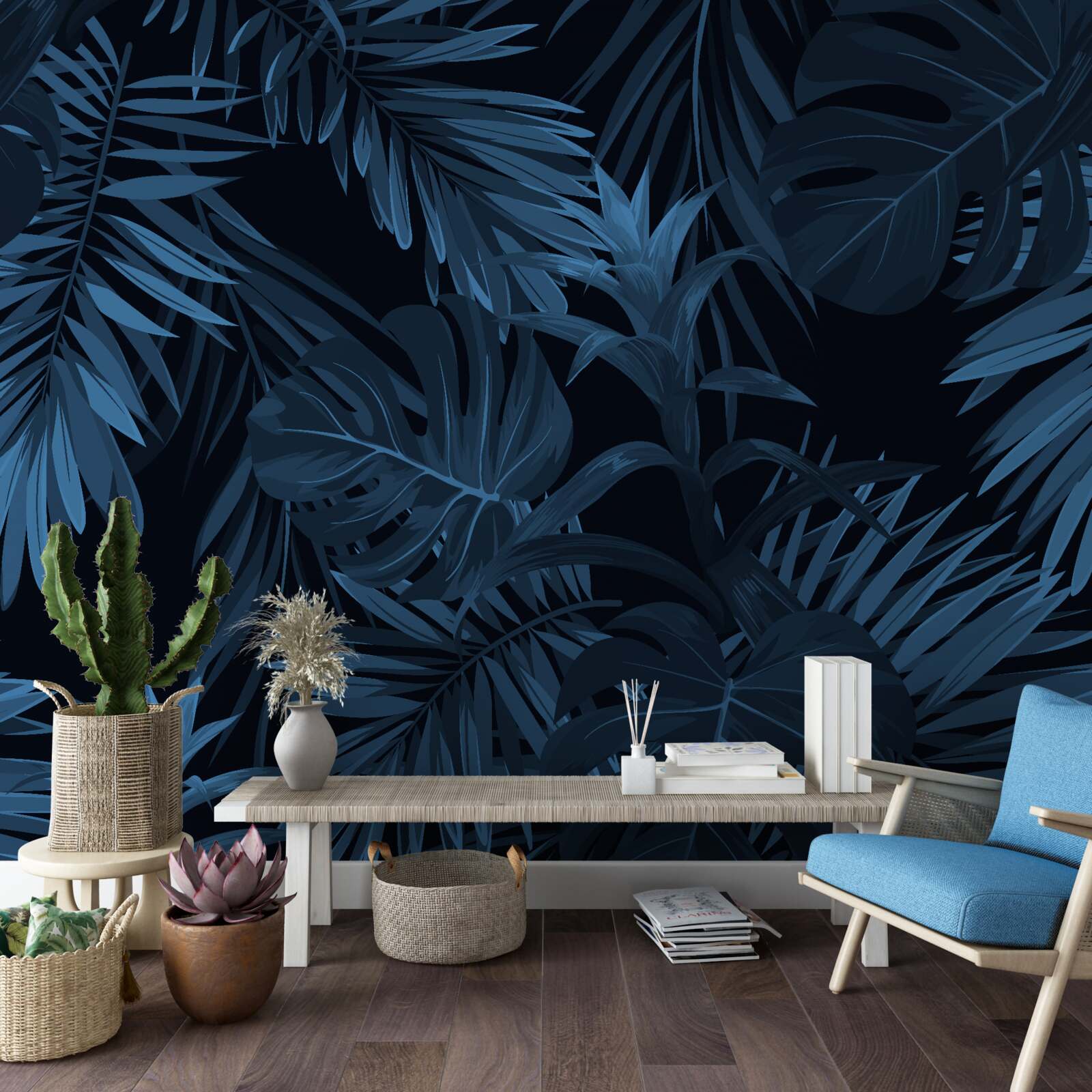 Papier peint la forêt tropicale sous le couvert de l'obscurité