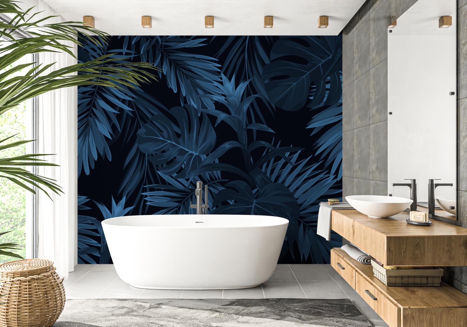 Papier peint la forêt tropicale sous le couvert de l'obscurité