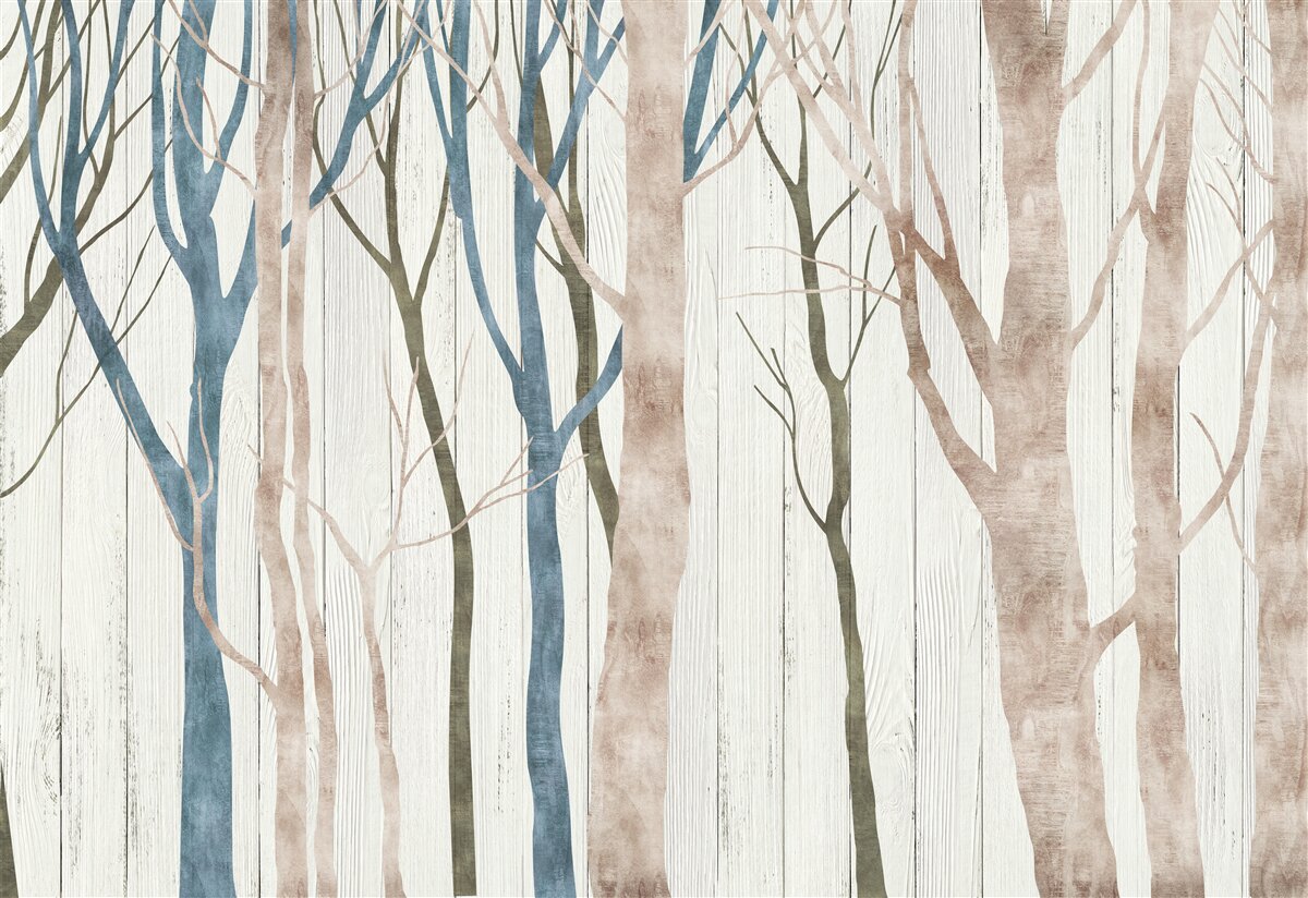 Papier peint image d'une forêt penchée