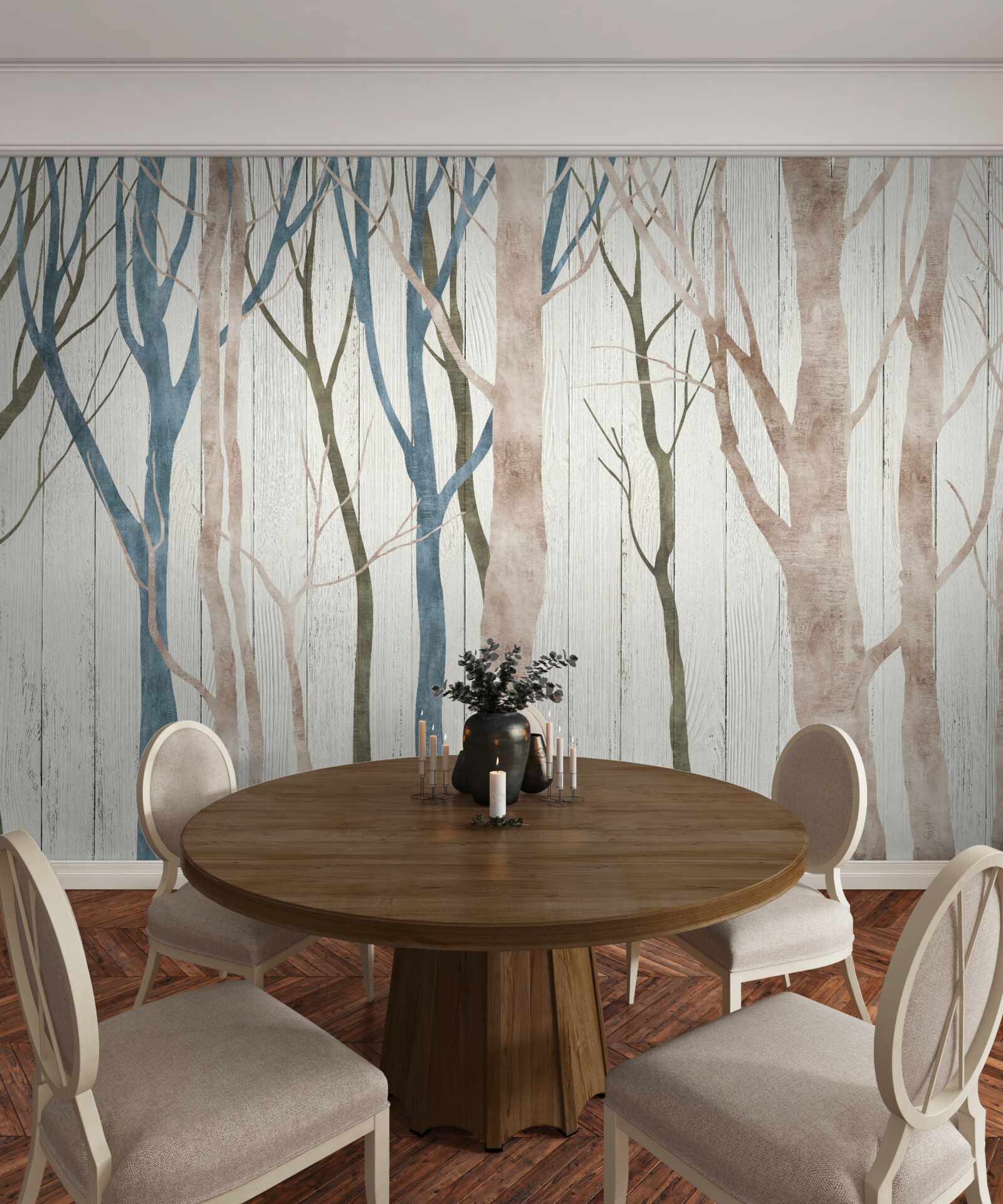 Papier peint image d'une forêt penchée