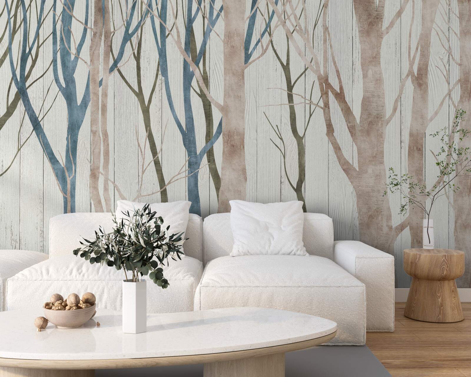 Papier peint image d'une forêt penchée