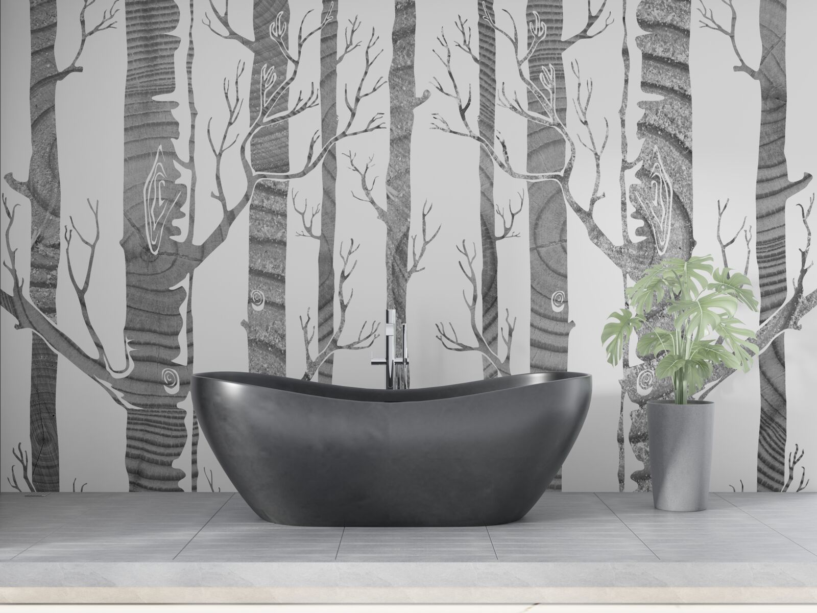 Papier peint birch grove insolite