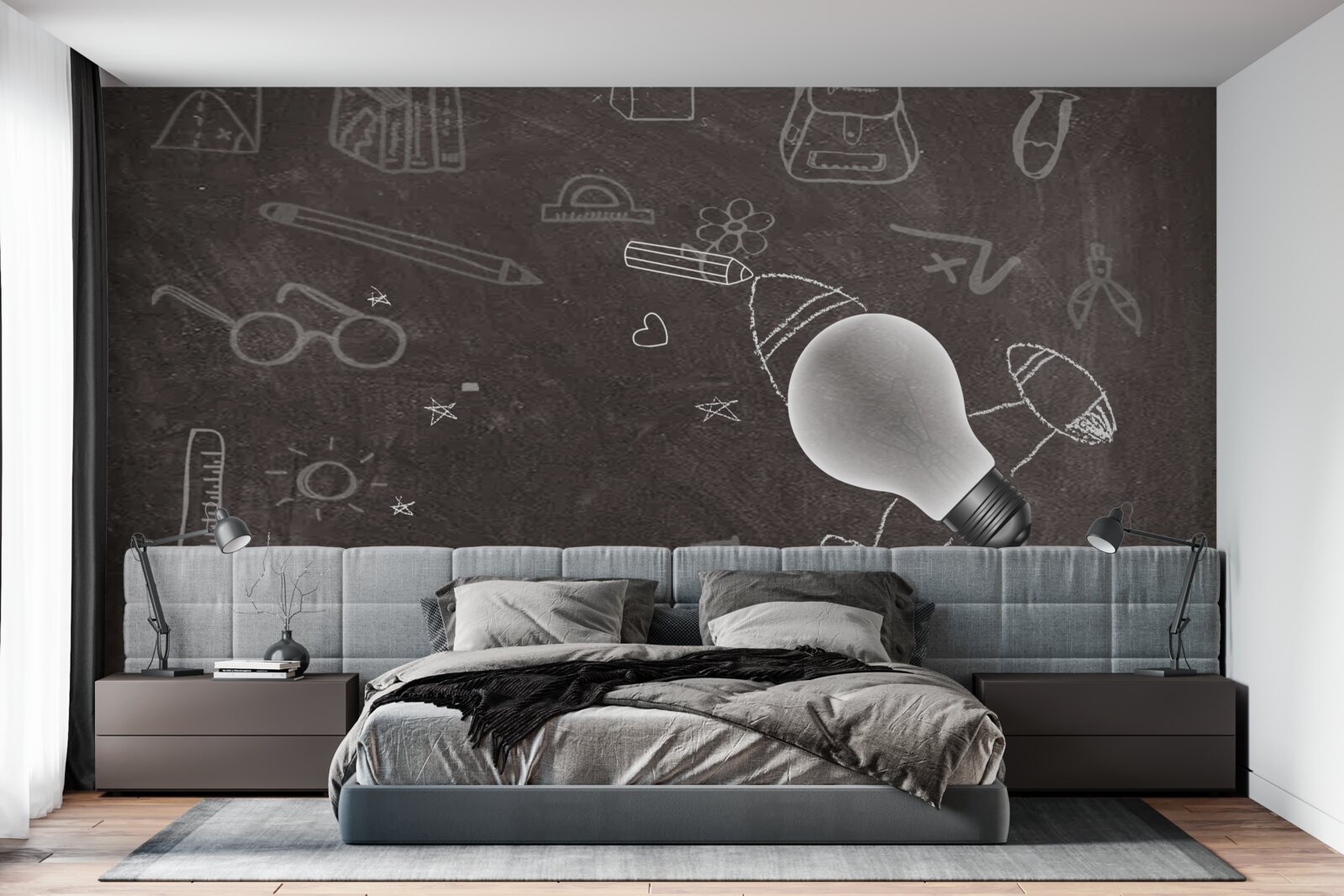 Papier peint sur un tableau noir - apprendre avec créativité