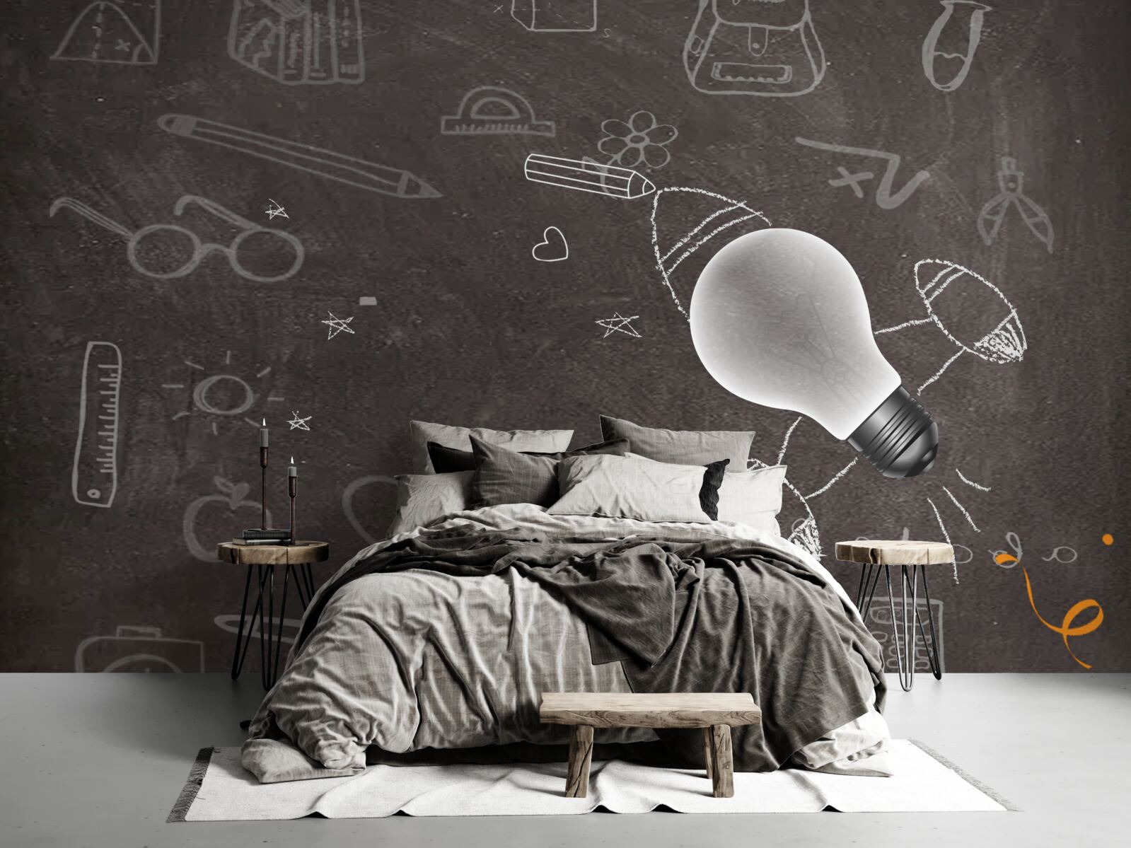 Papier peint sur un tableau noir - apprendre avec créativité