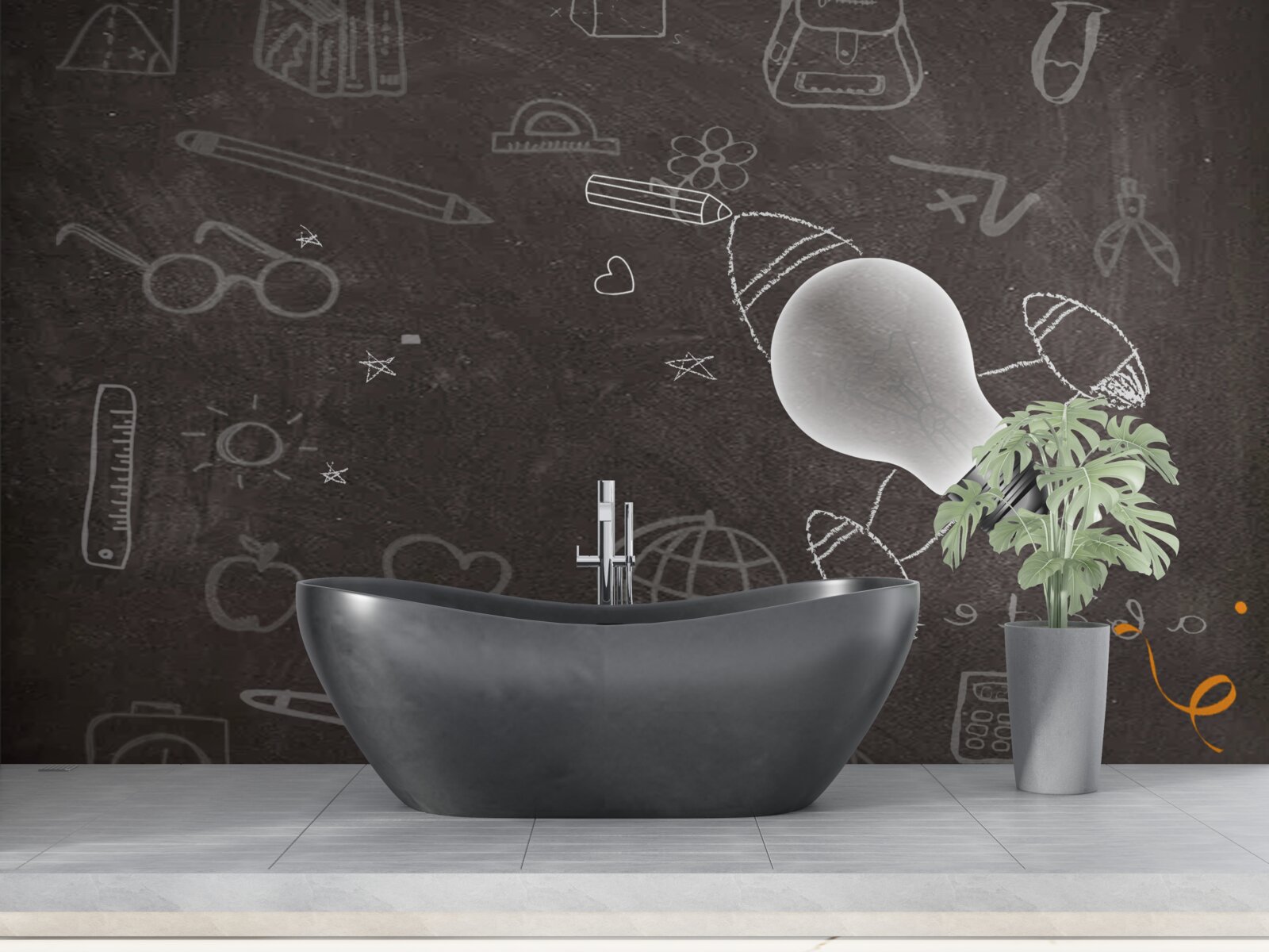 Papier peint sur un tableau noir - apprendre avec créativité