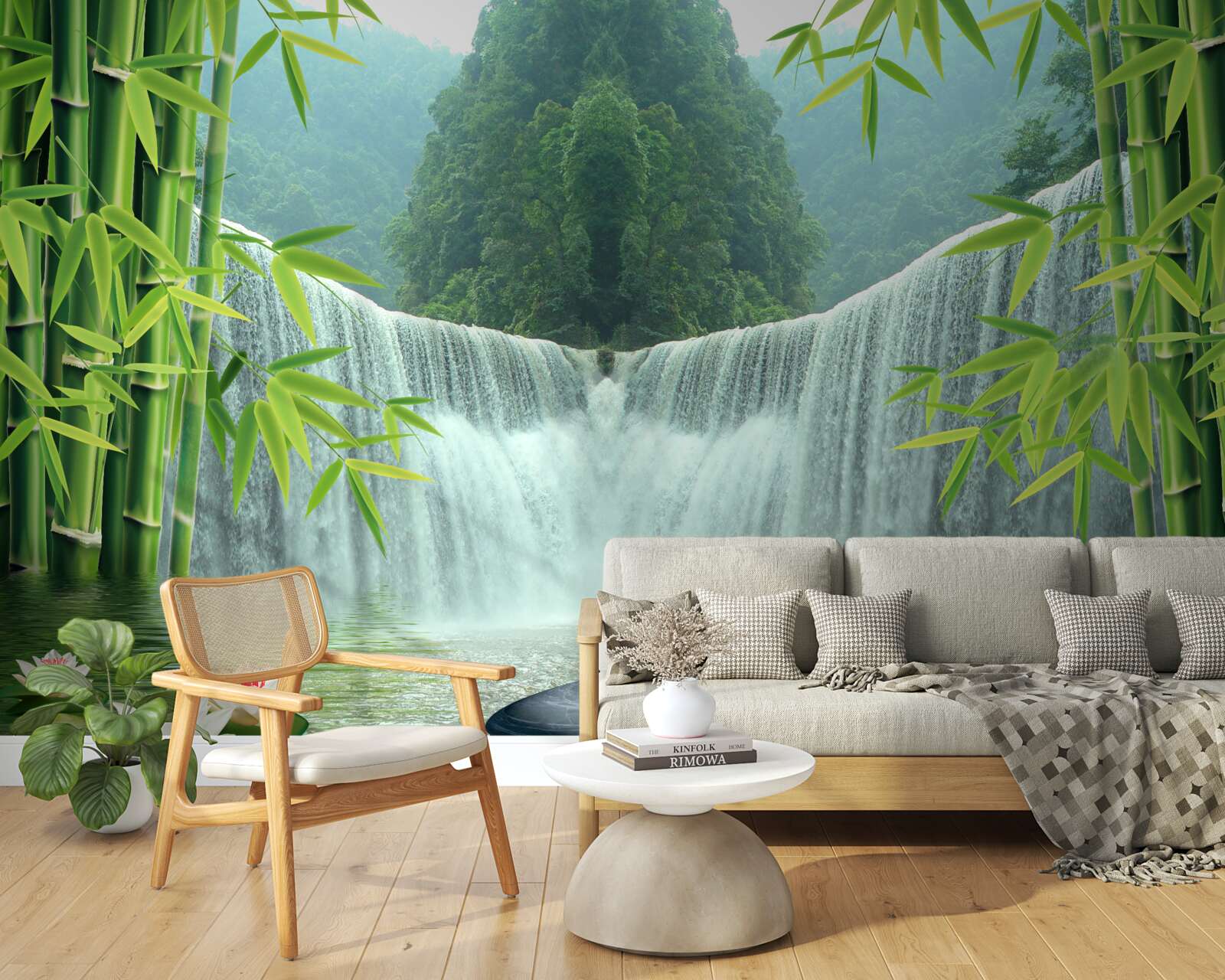 Papier peint une charmante cascade au cœur de la jungle