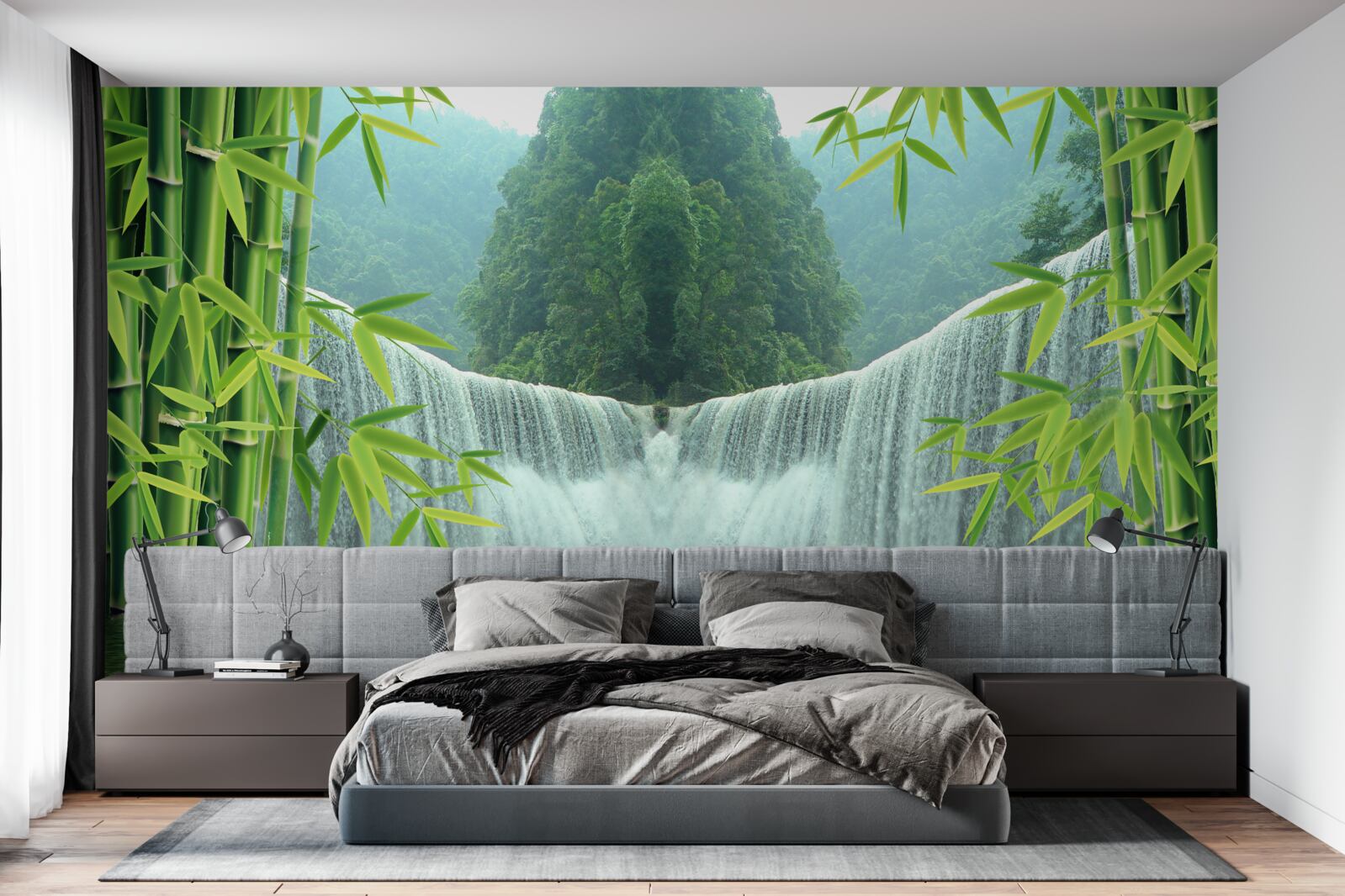 Papier peint une charmante cascade au cœur de la jungle