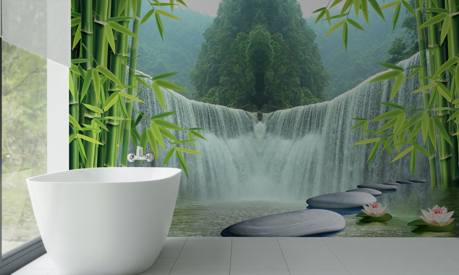 Papier peint une charmante cascade au cœur de la jungle