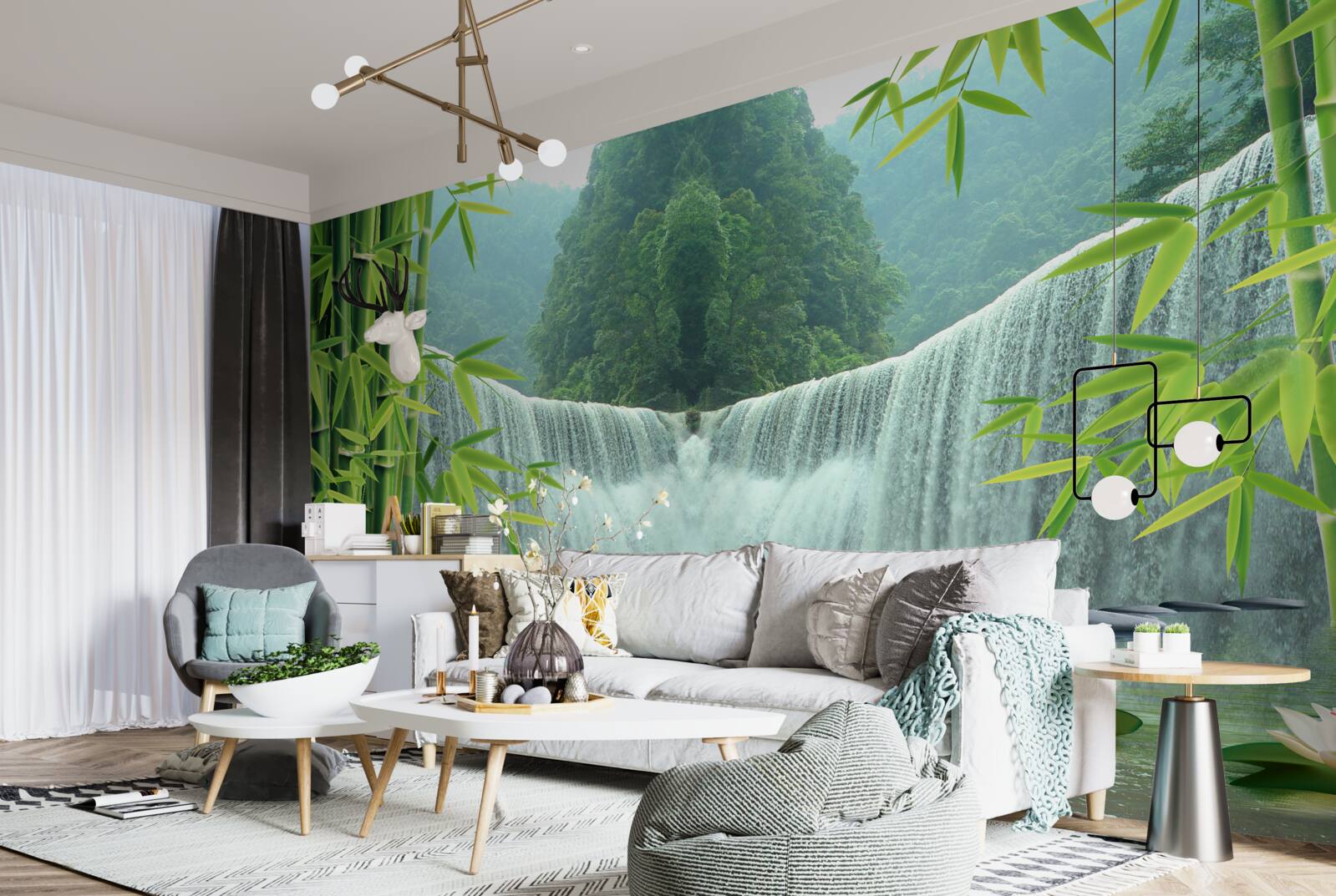 Papier peint une charmante cascade au cœur de la jungle