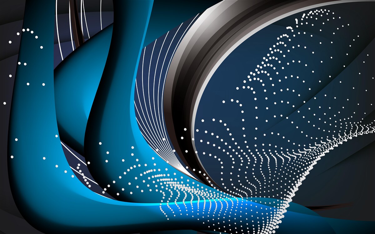 Papier peint lignes bleues abstraites à l'aube