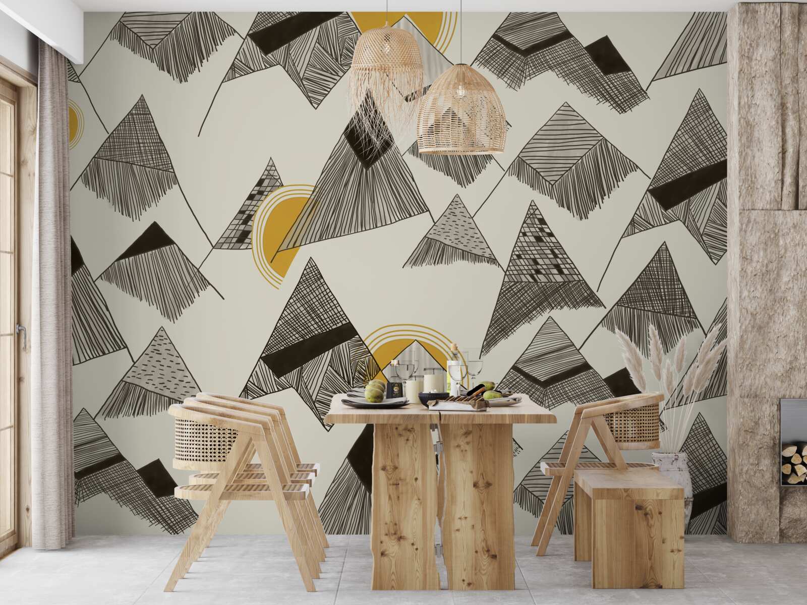 Papier peint pics aigus et pics montagneux