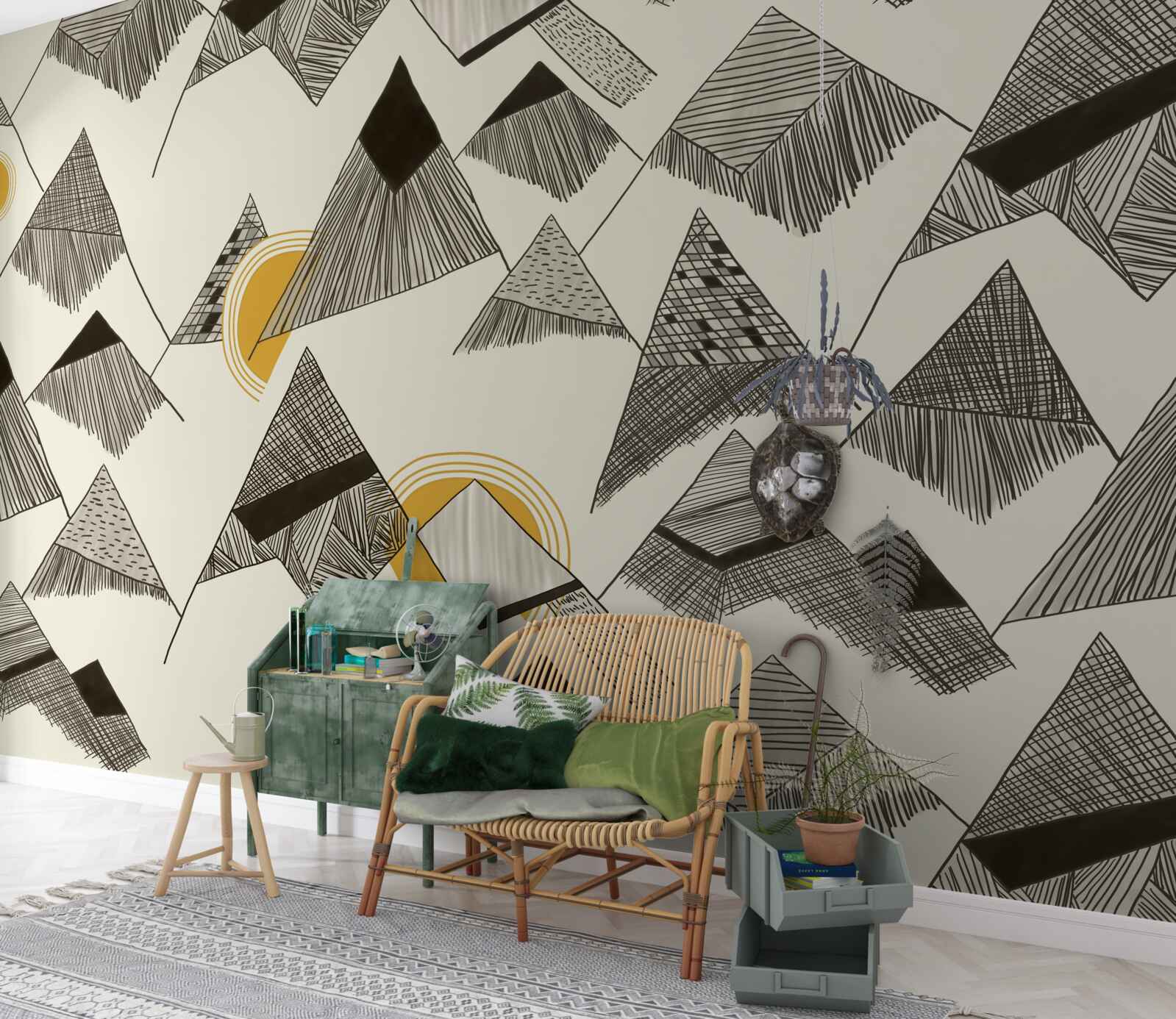 Papier peint pics aigus et pics montagneux