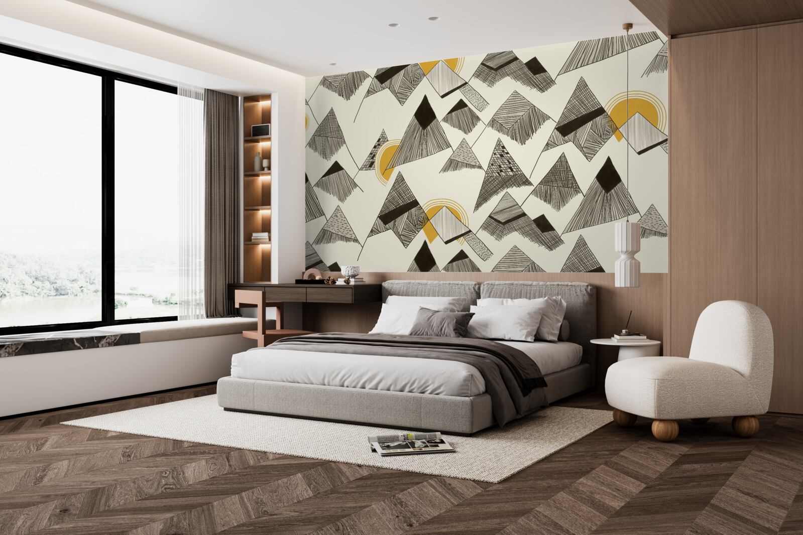 Papier peint pics aigus et pics montagneux