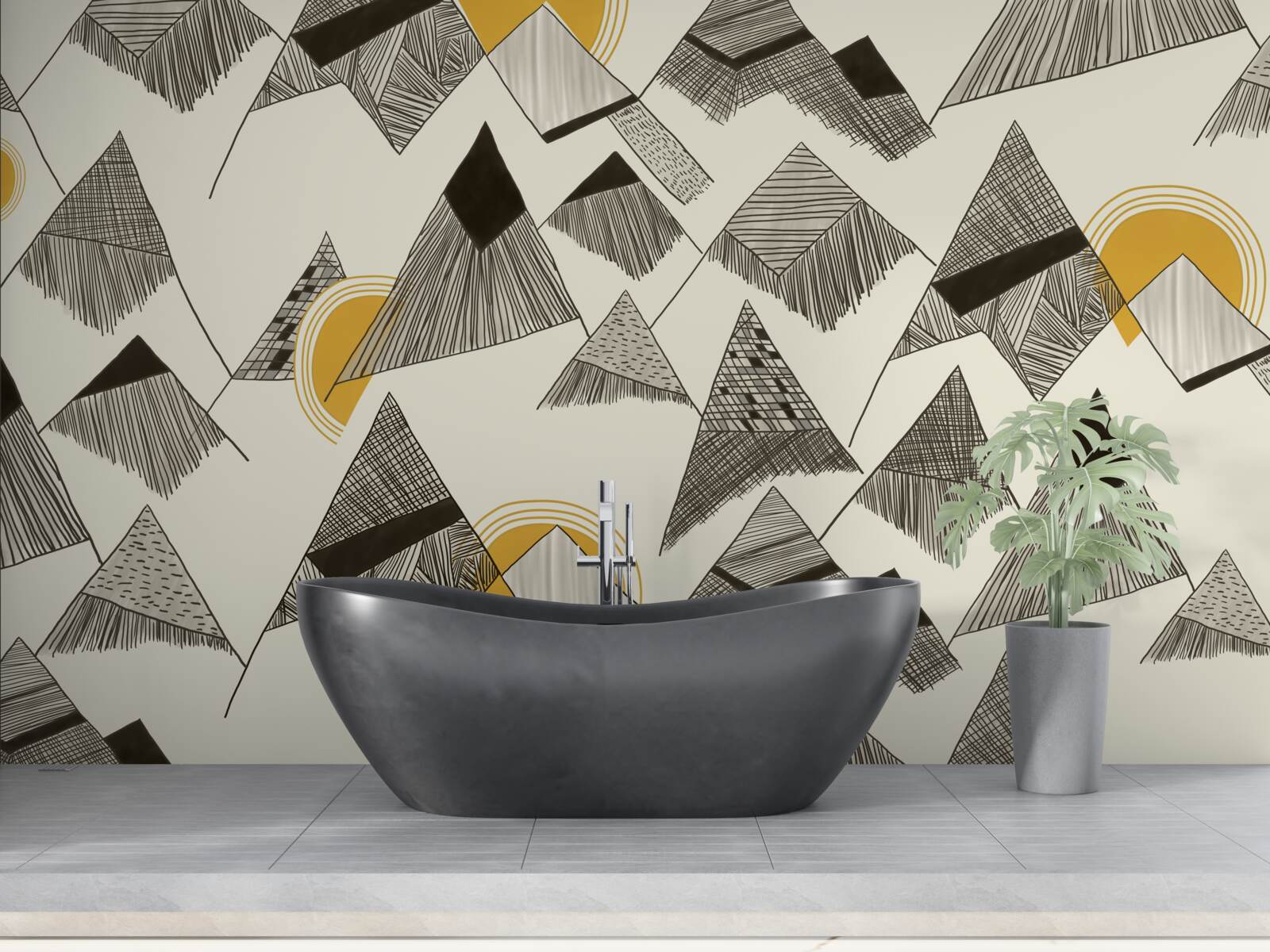 Papier peint pics aigus et pics montagneux