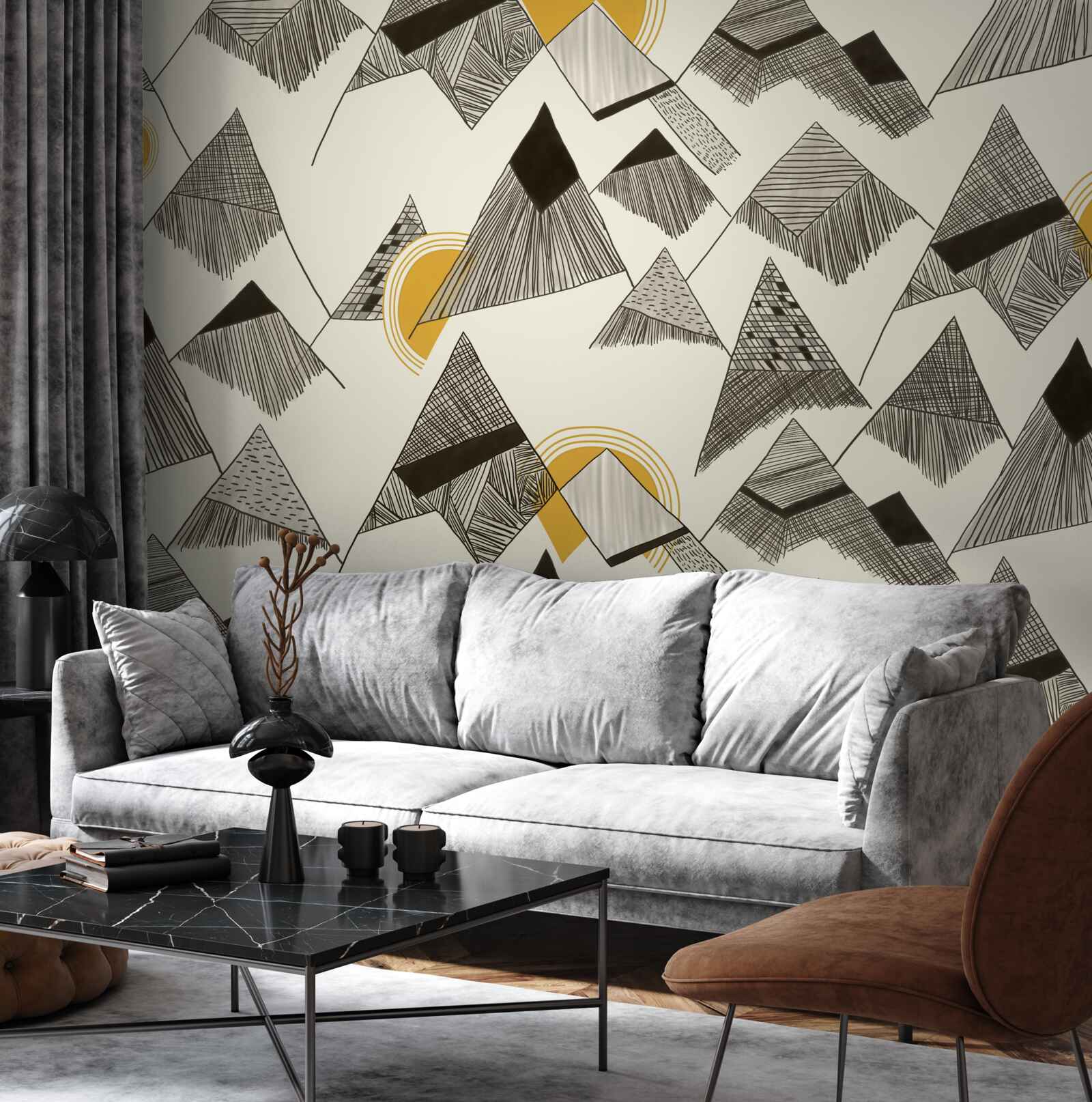 Papier peint pics aigus et pics montagneux