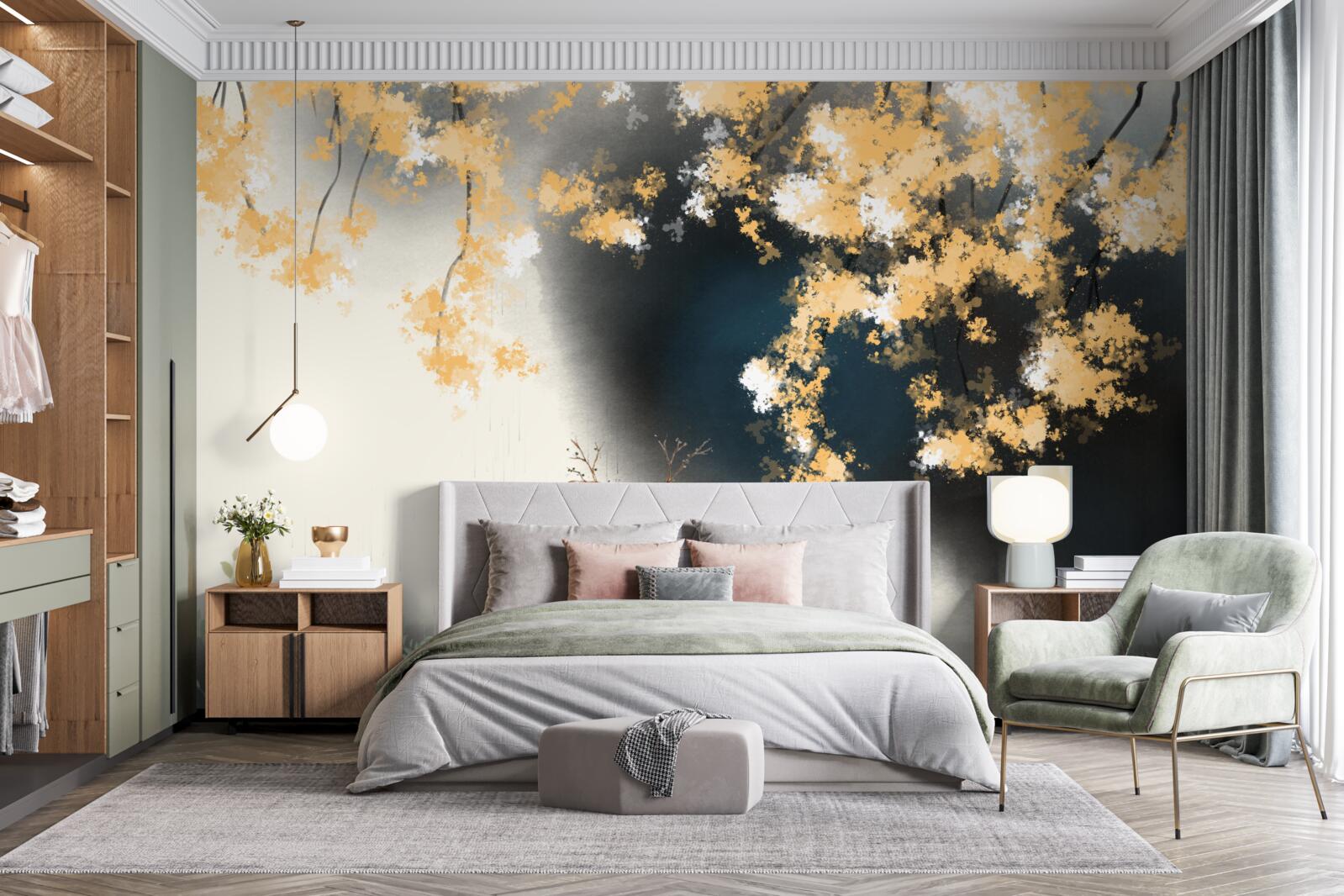 Papier peint chamois dans les fourrés brumeux d'automne